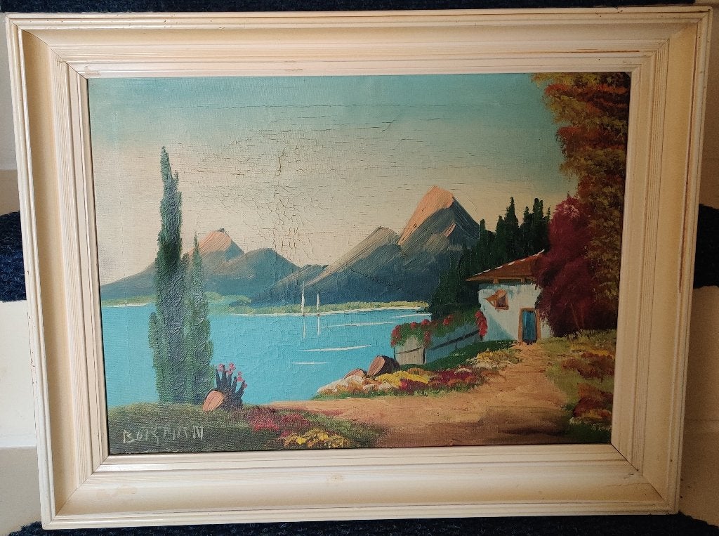 Vintage schilderij Bergman gesigneerd, Antiek en Kunst, Kunst | Schilderijen | Klassiek, Ophalen