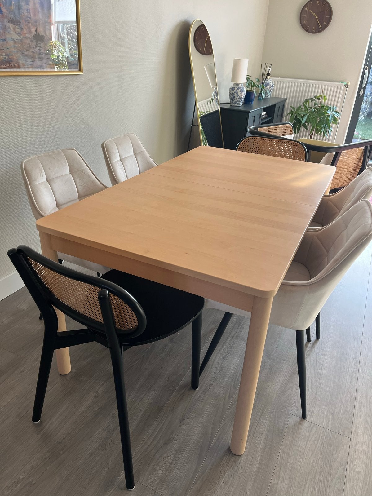 IKEA Ronninge Uitschuifbare Eettafel 155x90 -tot 210x90 ZGAN, Ophalen, 100 tot 150 cm, 50 tot 100 cm, Zo goed als nieuw