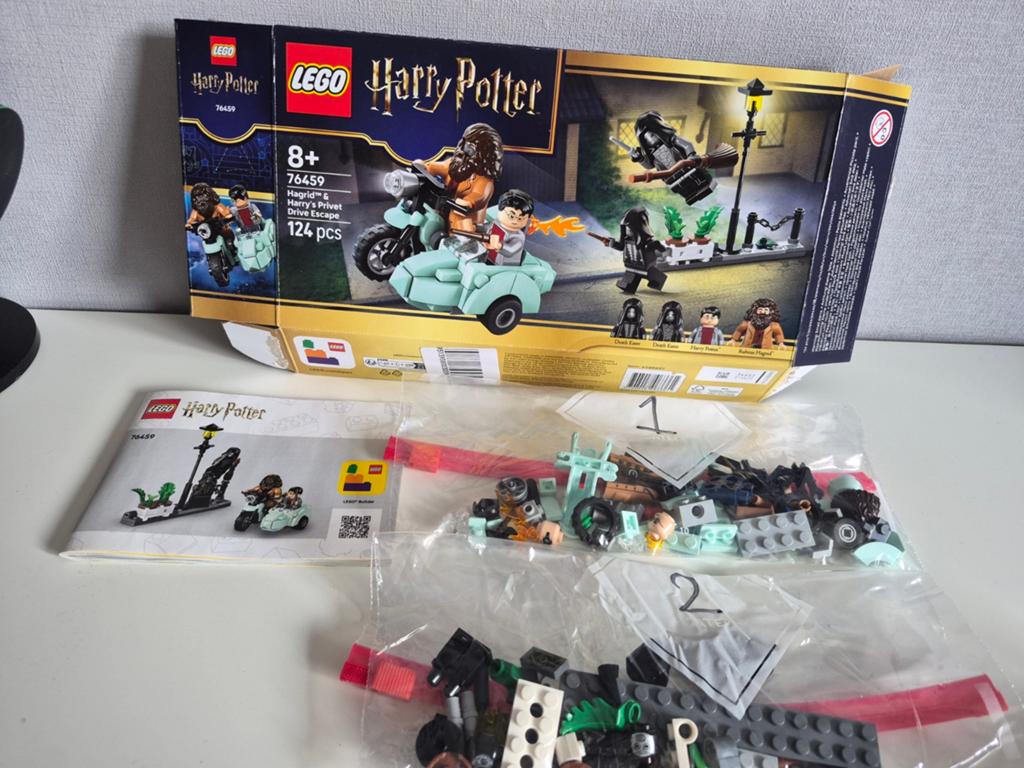 Lego harry potter 76459 hagrid & harry's privet drive escape, Gebruikt, Lego, Harry Potter, Ophalen of Verzenden