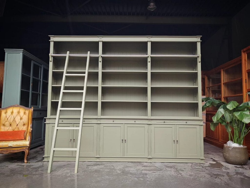 XXL Mosgroene Bibliotheekkast ~ Boekenkast #321, Niet ingevuld, 200 cm of meer, Teakhout, 150 tot 200 cm
