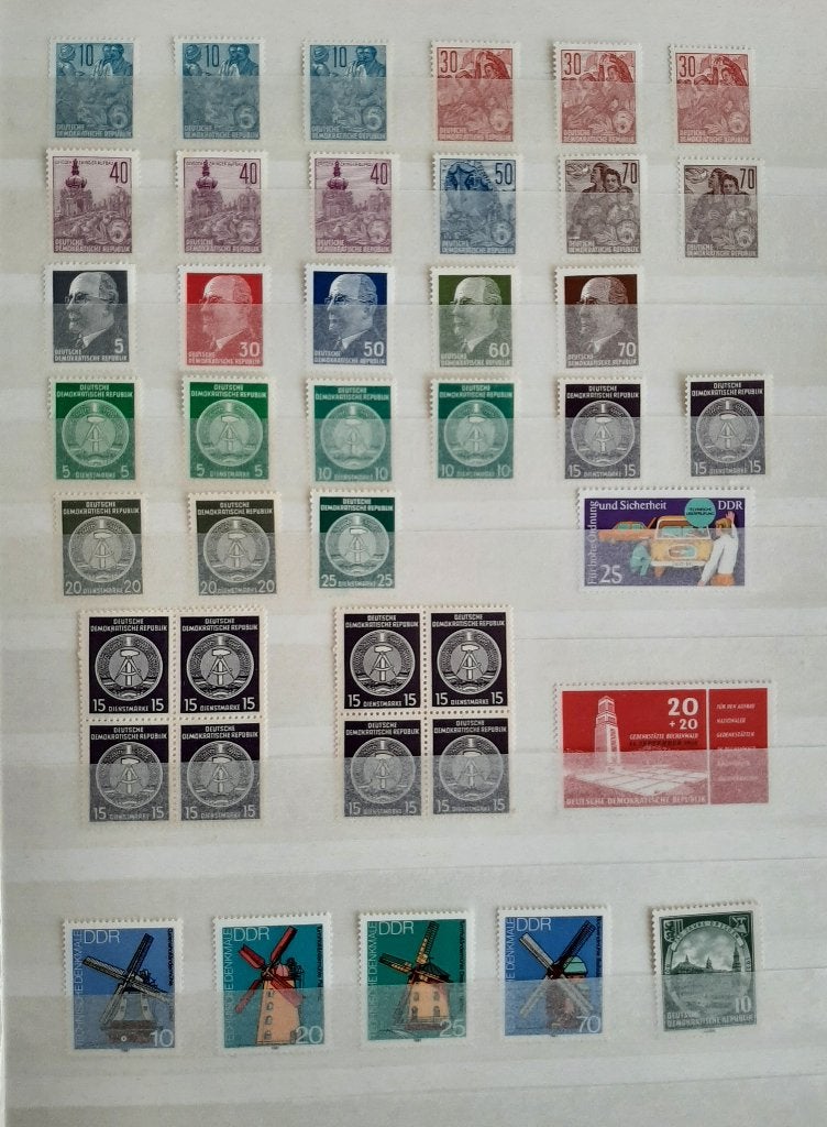 1 Kaart Postzegels DDR Duitsland Postfris, Ophalen, DDR, Postfris