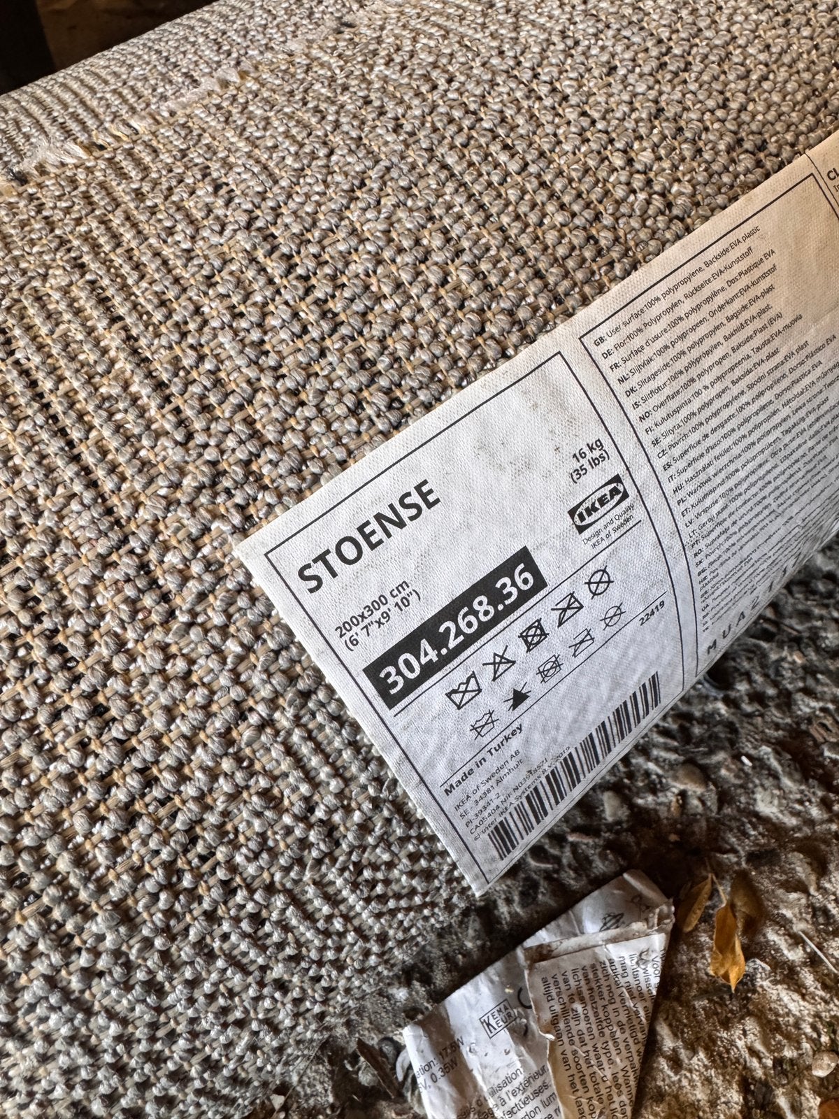 Ikea Stoense vloerkleed 200x300 cm laagpolig grijs, Ophalen of Verzenden, Rechthoekig, 200 cm of meer