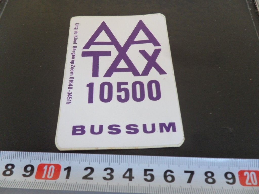 sticker Bussum AA TAX 10500  *, Ophalen of Verzenden, Zo goed als nieuw