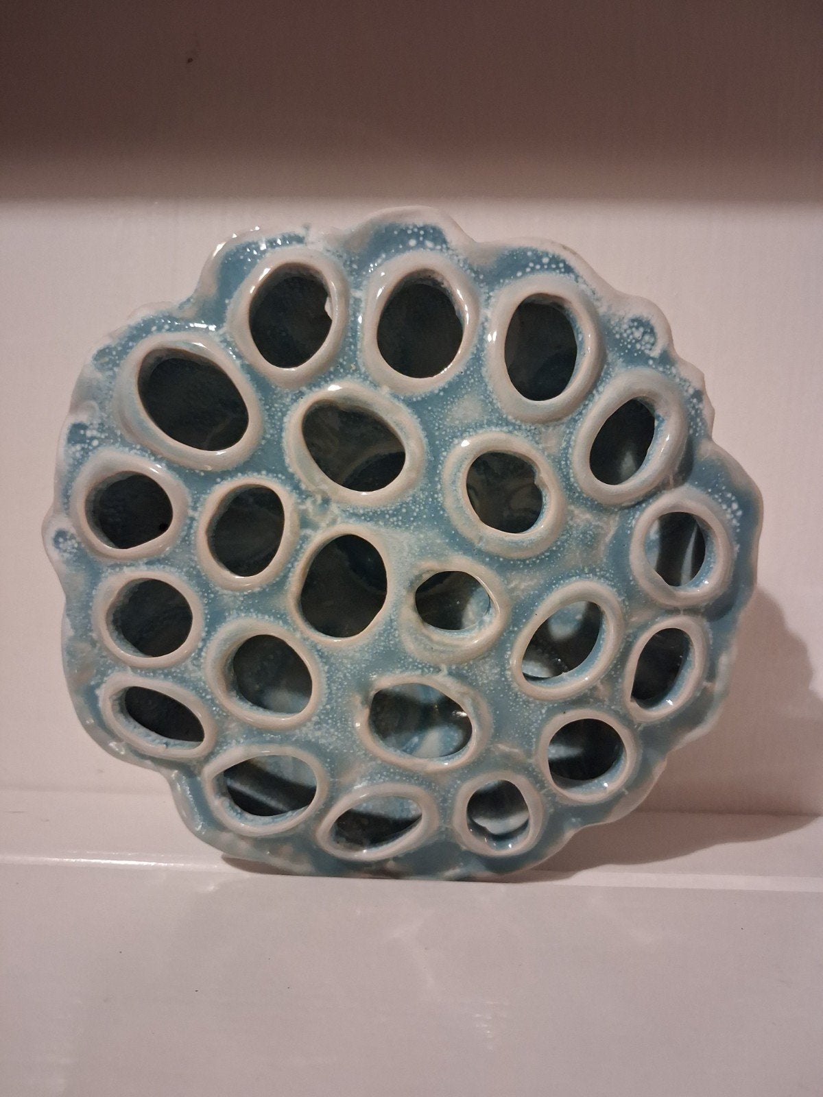 Des Pots Lotus Vaas Flowerfrog Bloemsteker Lichtblauw, Ophalen of Verzenden