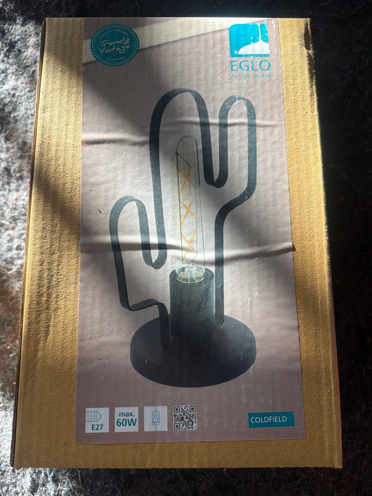 EGLO Coldfield Cactus Tafellamp - Zwart, E27, Max 60W, Metaal, Zwart, Nieuw, Modern