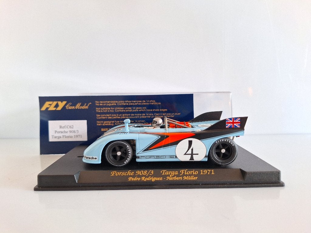 Fly Car Modell C62 Porsche 908/3 Targa Florio Gulf 4 1971, Overige merken, Racebaan, Fly, Nieuw