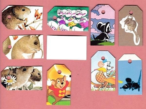 0158 knaagdieren, muizen, hamsters labeltjes, Ophalen of Verzenden, Zo goed als nieuw, Overige typen