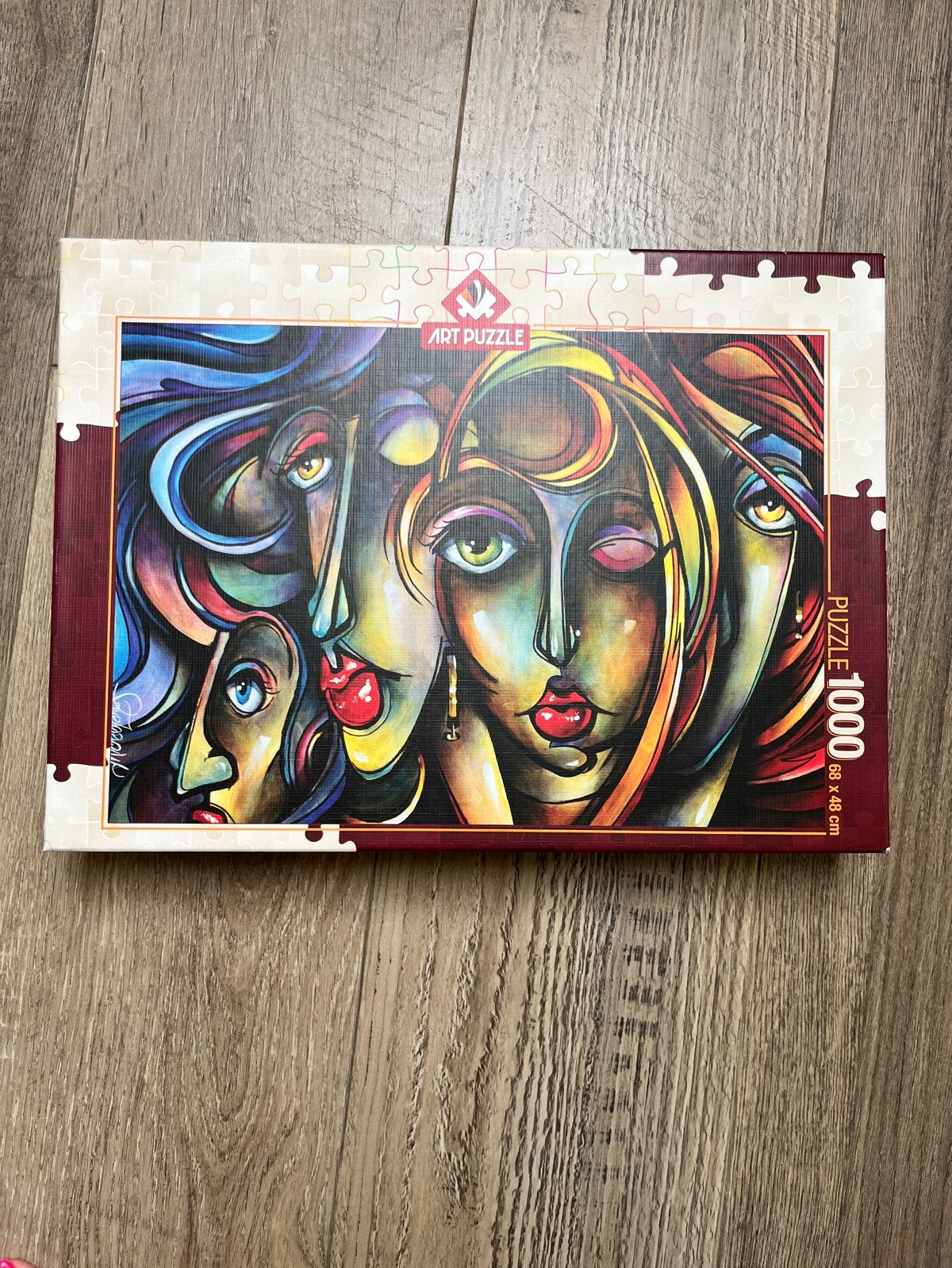Art Puzzle 1000 stukjes - Abstracte gezichten, Ophalen of Verzenden, 500 t/m 1500 stukjes, Zo goed als nieuw, Legpuzzel