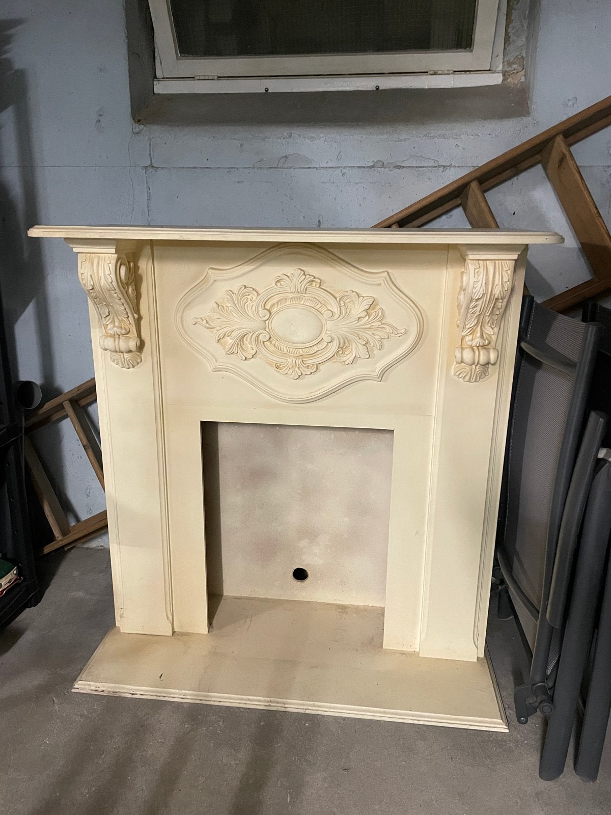 Decoratieve Sierschouw (hout) - Crèmekleurig met Ornamenten, Huis en Inrichting, Ophalen, Hout, Gebruikt, Beige