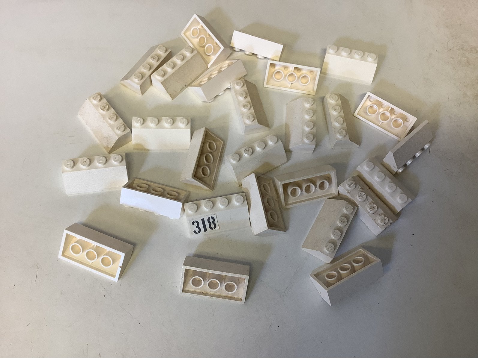 Lego dakpan 45 2x4 wit, Ophalen of Verzenden, Gebruikt, Losse stenen, Lego