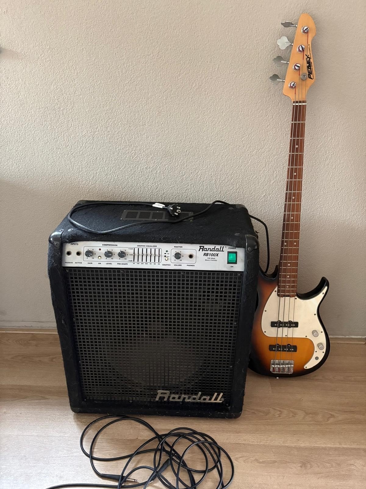 Randall RB100X basversterker met Peavey basgitaar en kabels, Muziek en Instrumenten, Ophalen of Verzenden, Gebruikt