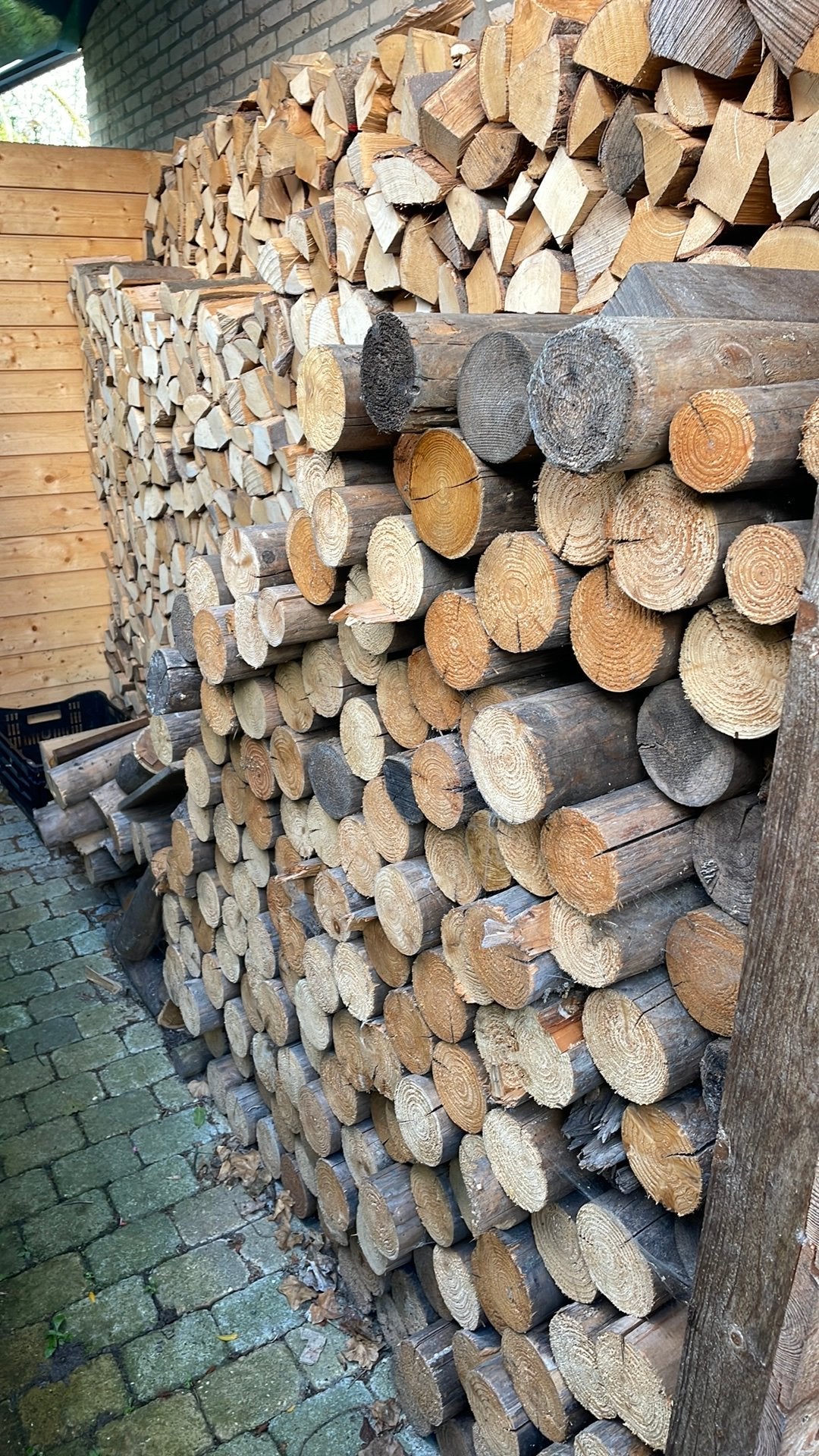 perkoenpalen gezaagd in stukken van ca 50 cm, Tuin en Terras, Minder dan 3 m³, Ophalen, Overige houtsoorten
