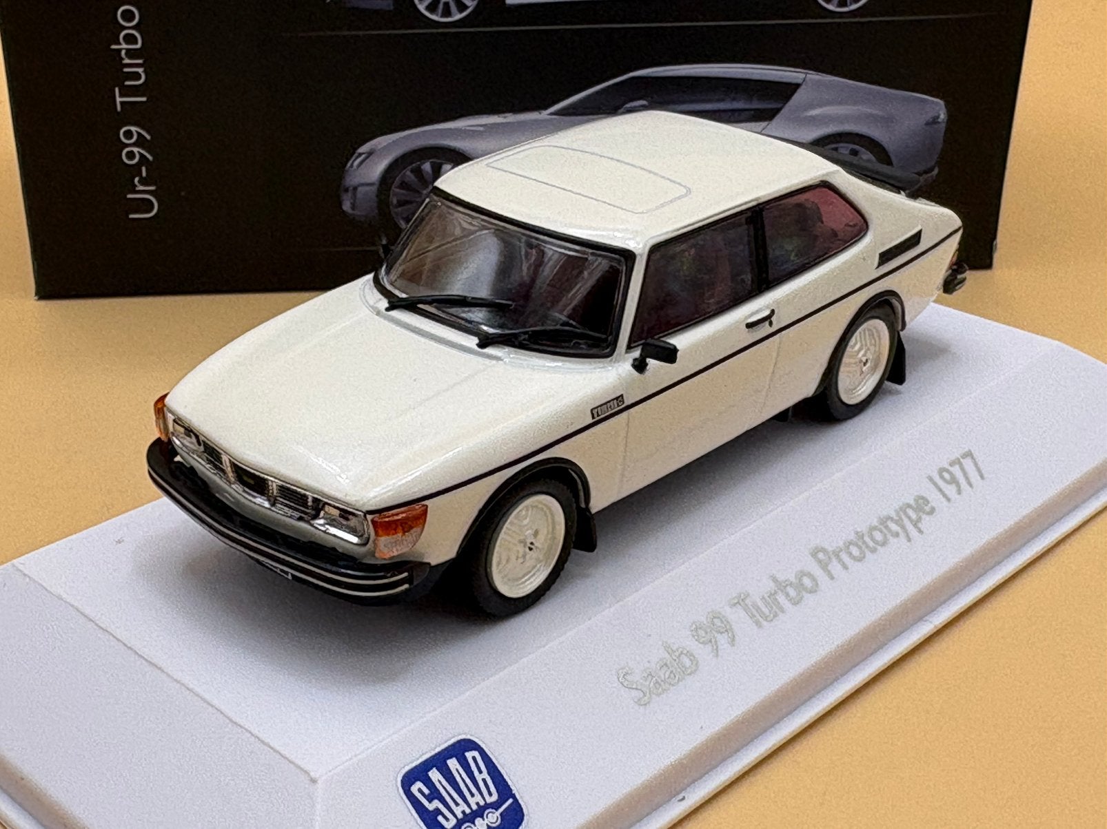 Saab 99 Turbo Prototype 1977 1:43 Saab Collection, Ophalen of Verzenden, Zo goed als nieuw, Auto, Overige merken