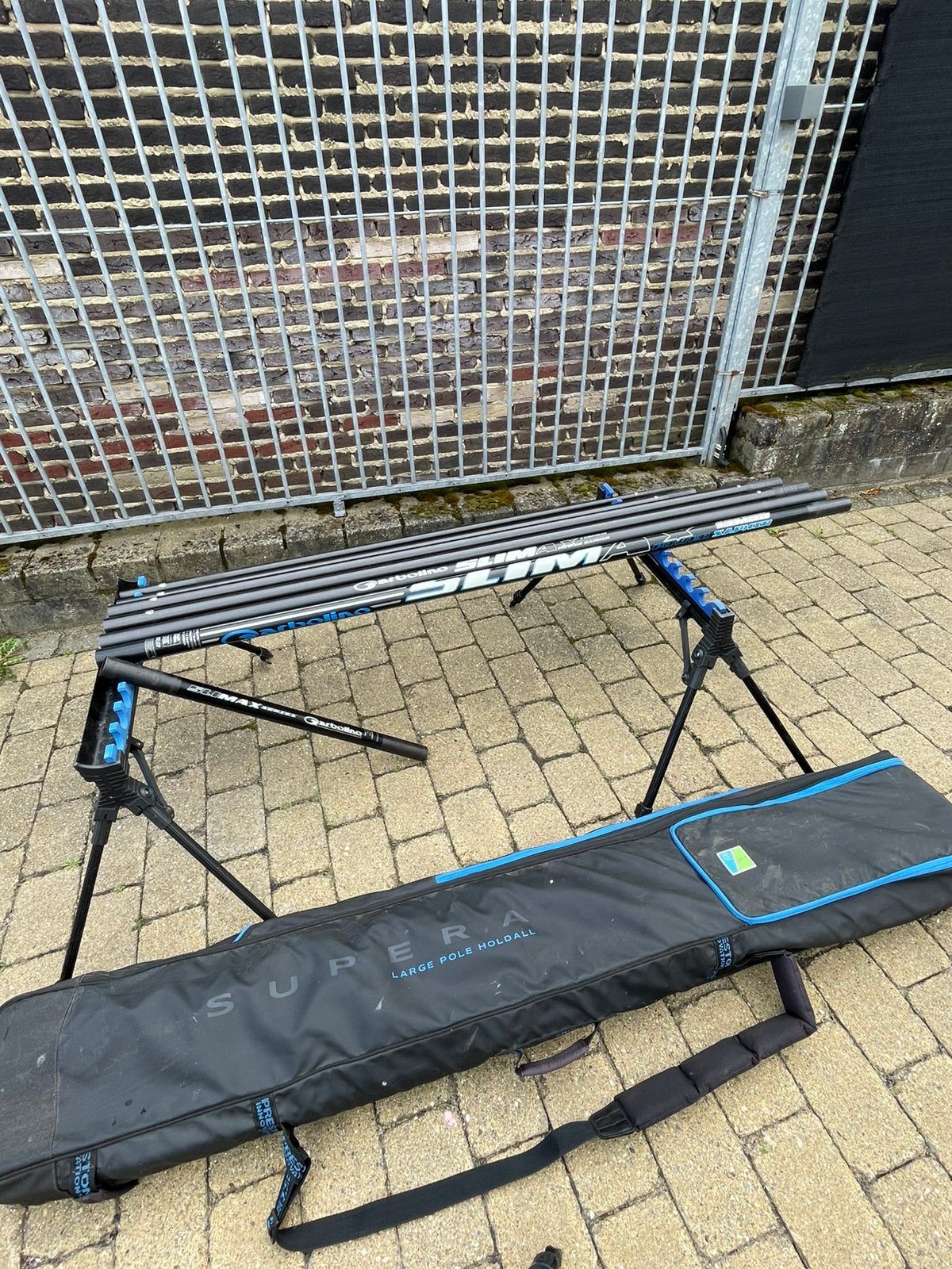 Garbolino Slimax Saphir 13 meter vaste stok incl 16 top kits, Watersport en Boten, Ophalen, Zo goed als nieuw, Vaste hengel