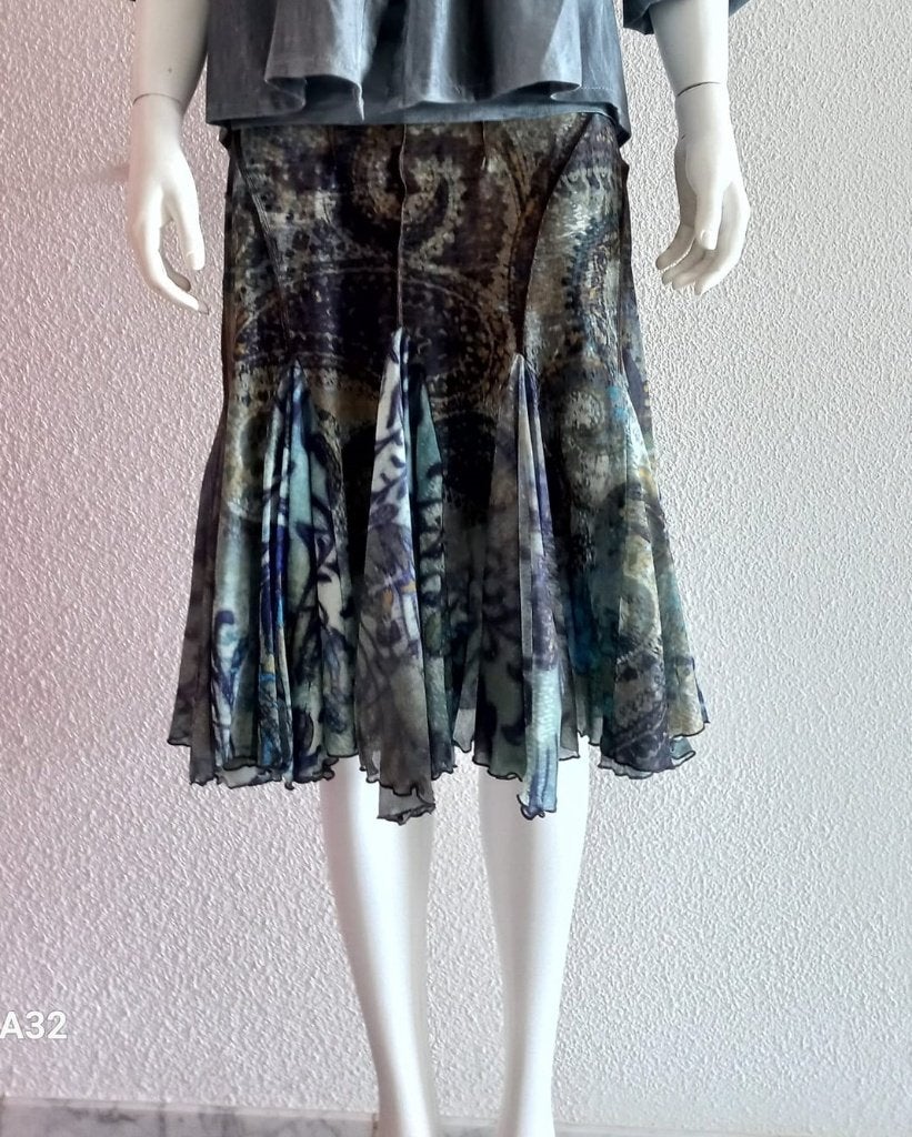 Bellissima, knielange gevoerde blauwe Italiaanse rok maat 40, Kleding | Dames, Maat 38/40 (M), Blauw, Ophalen of Verzenden, Zo goed als nieuw