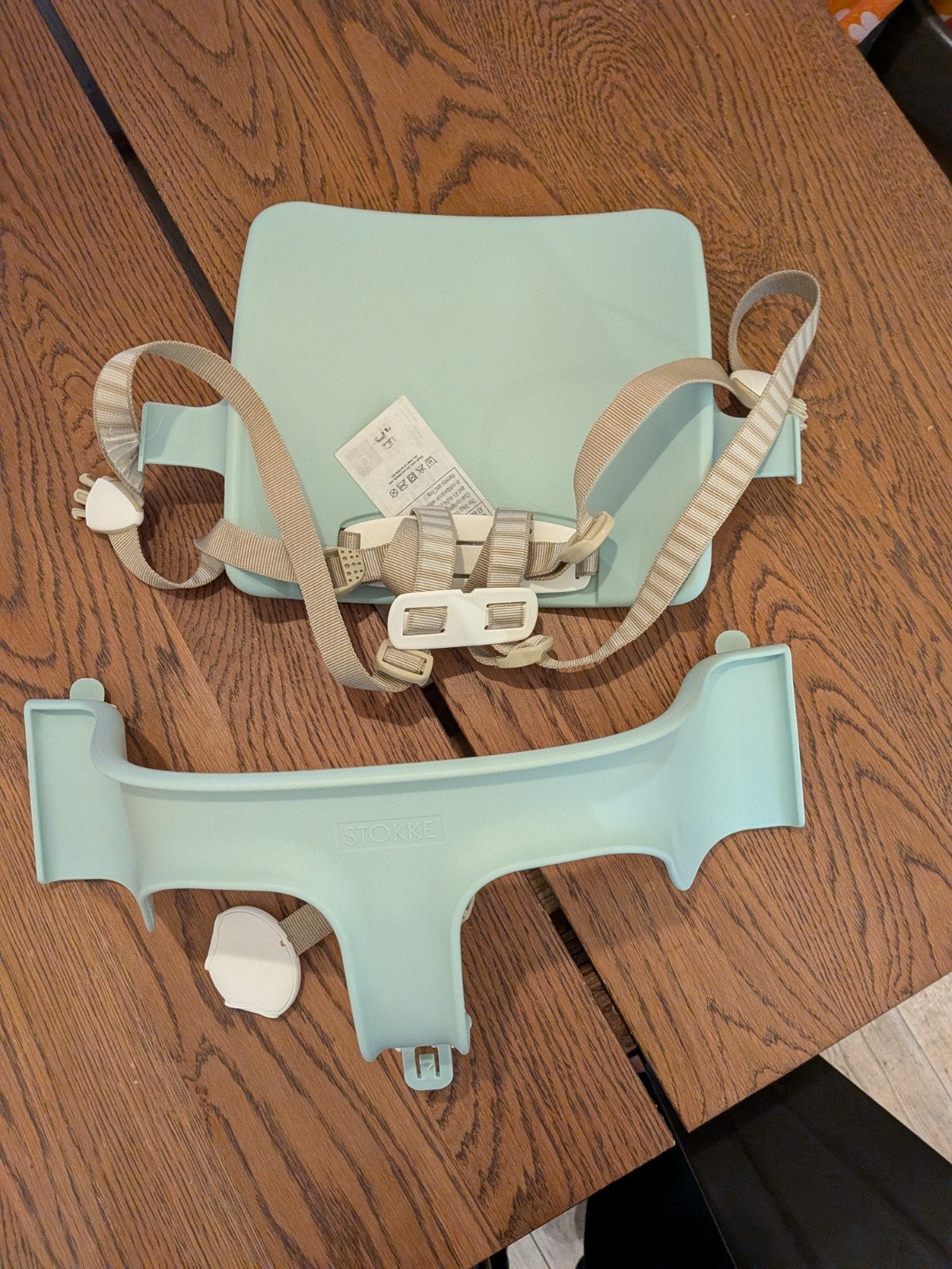 Stokke tripp trapp babyset (babyzitje) met tuigje, v1, Ophalen of Verzenden, Gebruikt, Meegroeistoel