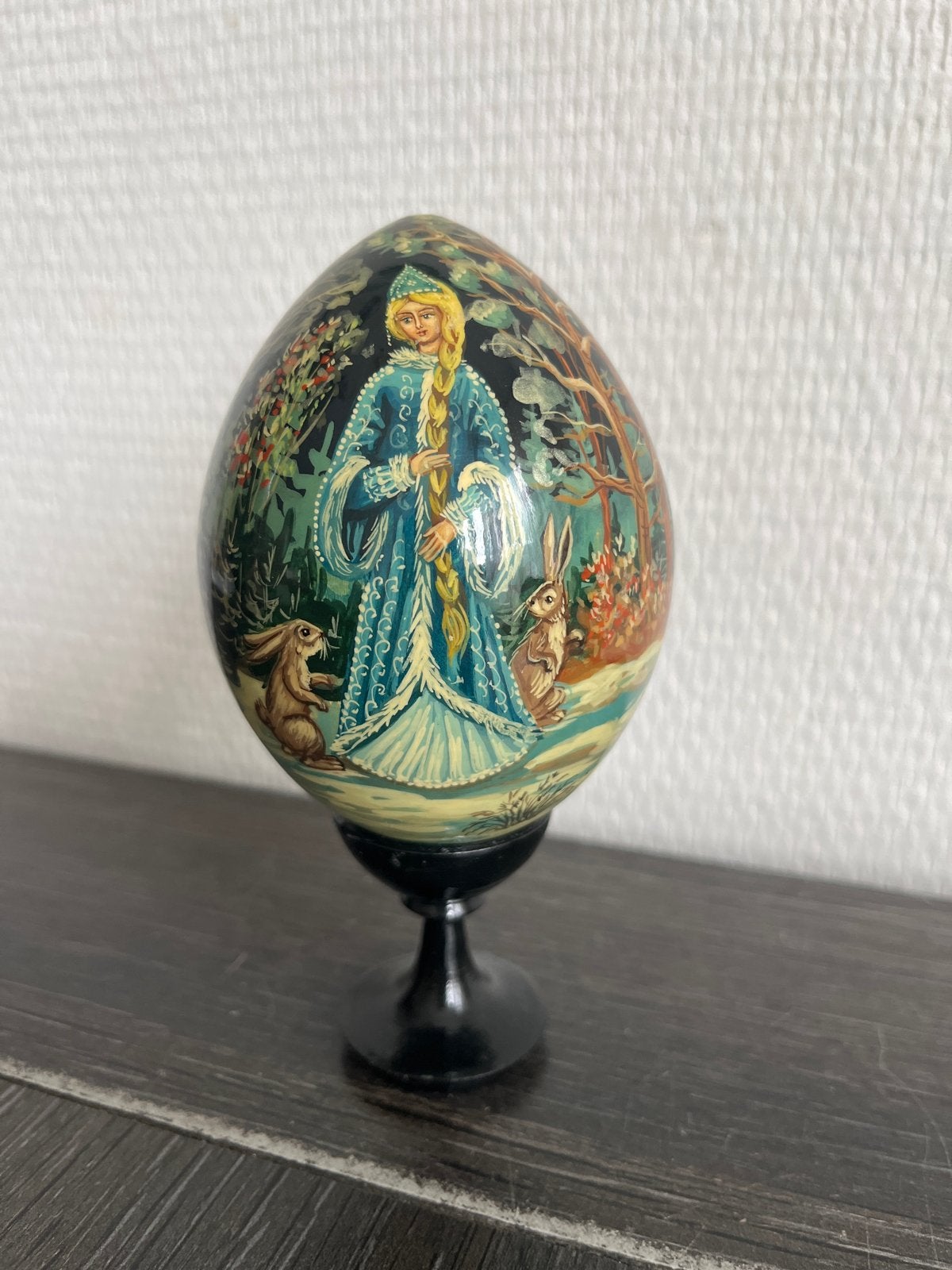 Handgemaakt Russisch decoratief ei - 13,5 cm hoog, Antiek en Kunst, Ophalen of Verzenden