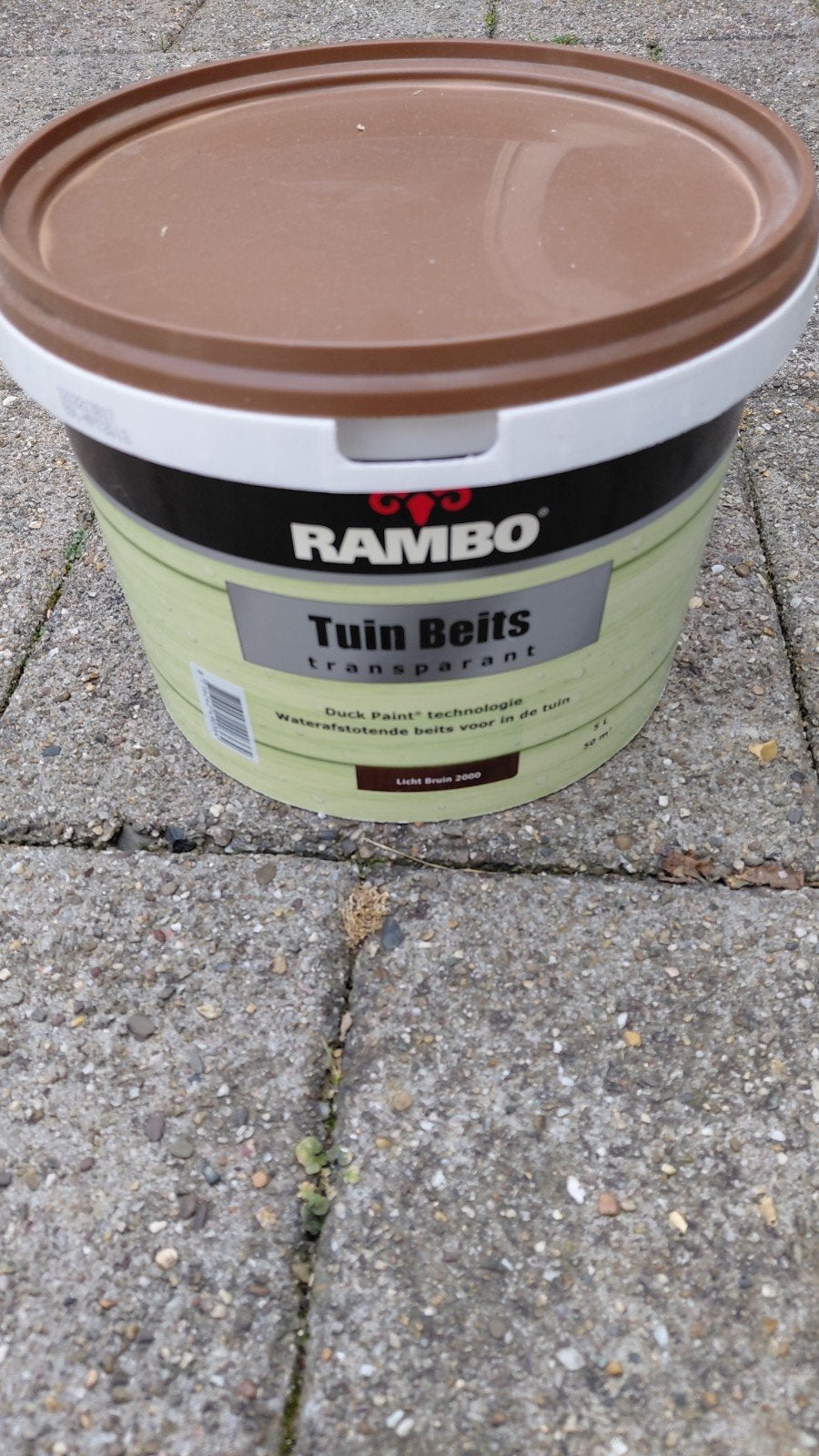 Rambo Tuinbeits Lichtbruin 5 liter, Ophalen, Bruin, 5 tot 10 liter, Nieuw