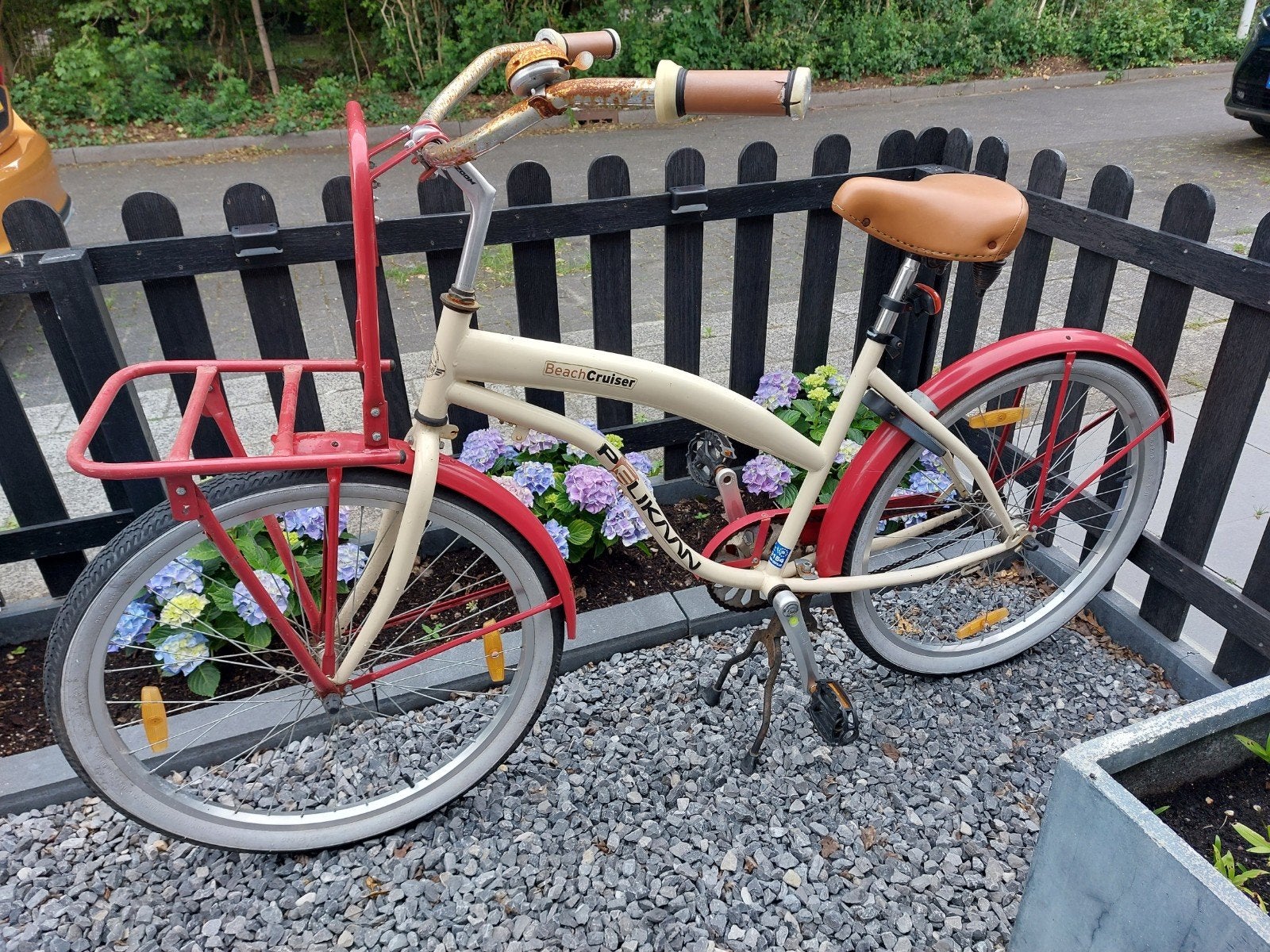 Leuke Beach Cruiser fiets met voordrager, Terugtraprem, Minder dan 47 cm, Ophalen, Overige merken