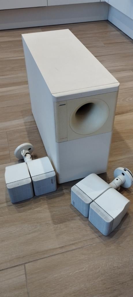Bose Acoustimass 5 Series II met 'melkpakjes', Ophalen, Gebruikt, 60 tot 120 watt, Complete surroundset