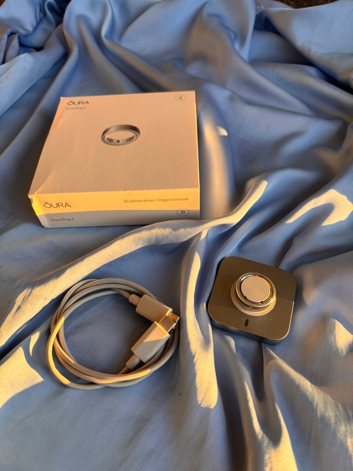 Oura Ring 4 • Brushed Silver Titanium • Maat 8, Computers en Software, Besturingssoftware, Ophalen of Verzenden, Zo goed als nieuw