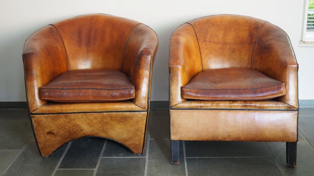 Bart van Bekhoven Fauteuils en Hocker, Ophalen, Gebruikt, Vintage / Art Deco, 50 tot 75 cm