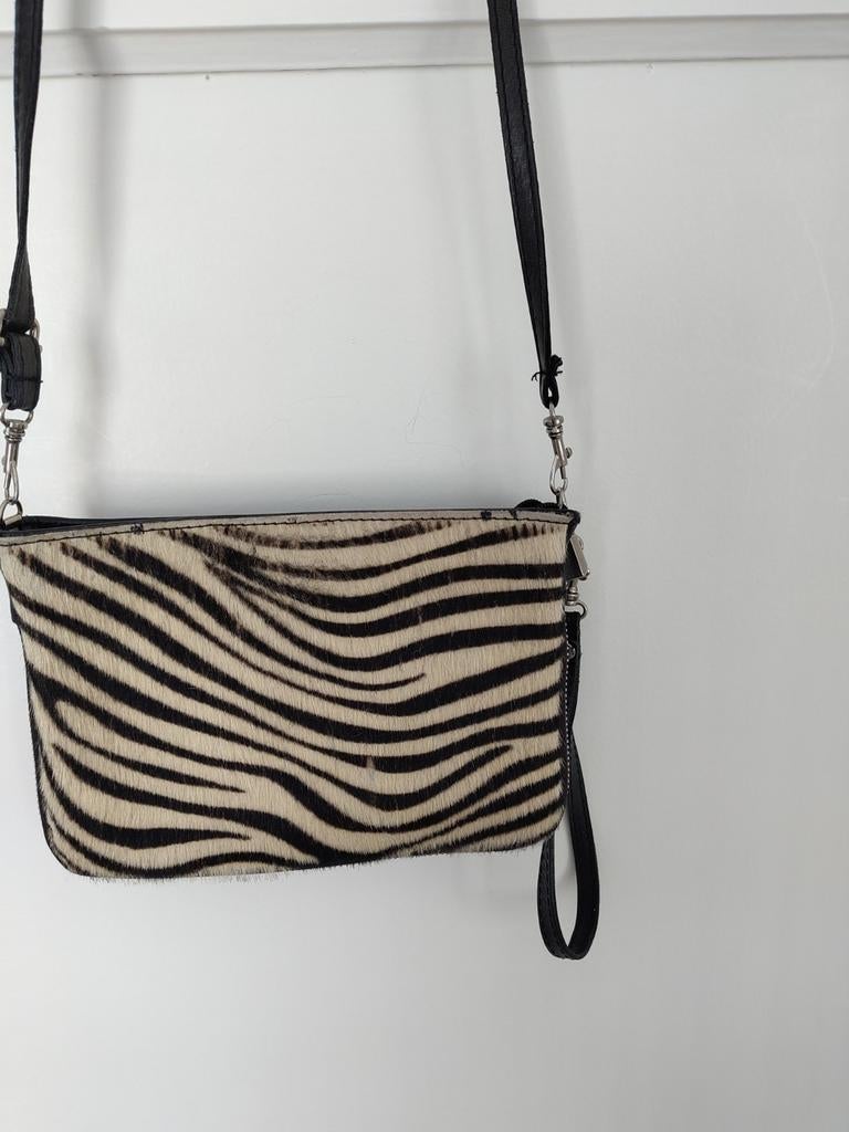 Leren cross-over tasje met zebraprint - Borse in Pelle, Sieraden, Tassen en Uiterlijk, Tassen | Schoudertassen, Overige merken