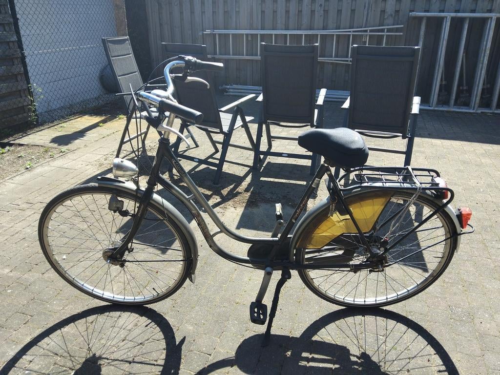 Damesfiets met Nexus versnellingen en bagagedrager, Fietsen en Brommers, Overige merken, Gebruikt, Velgrem, Versnellingen