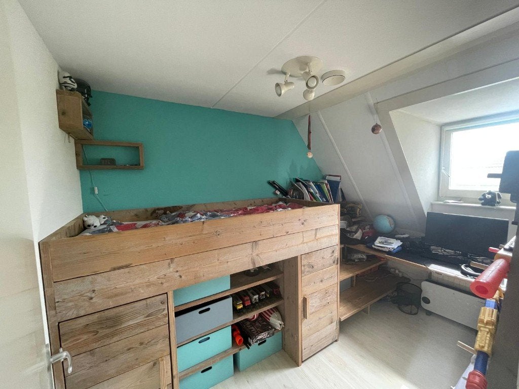 steigerhouten hoogslaper met bureau, Ophalen, Gebruikt, Eenpersoons, Steigerhout