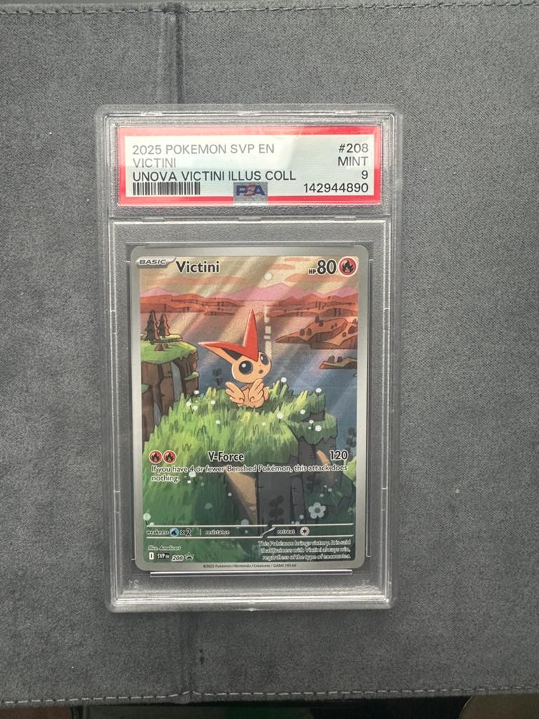 Victini (SVP 208) PSA 9 pokemon, Ophalen of Verzenden, Zo goed als nieuw, Losse kaart