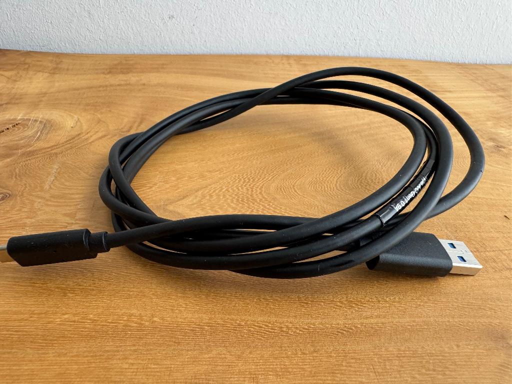 USB A naar USB C kabel zwart 1.80 meter, Ophalen of Verzenden, Nieuw