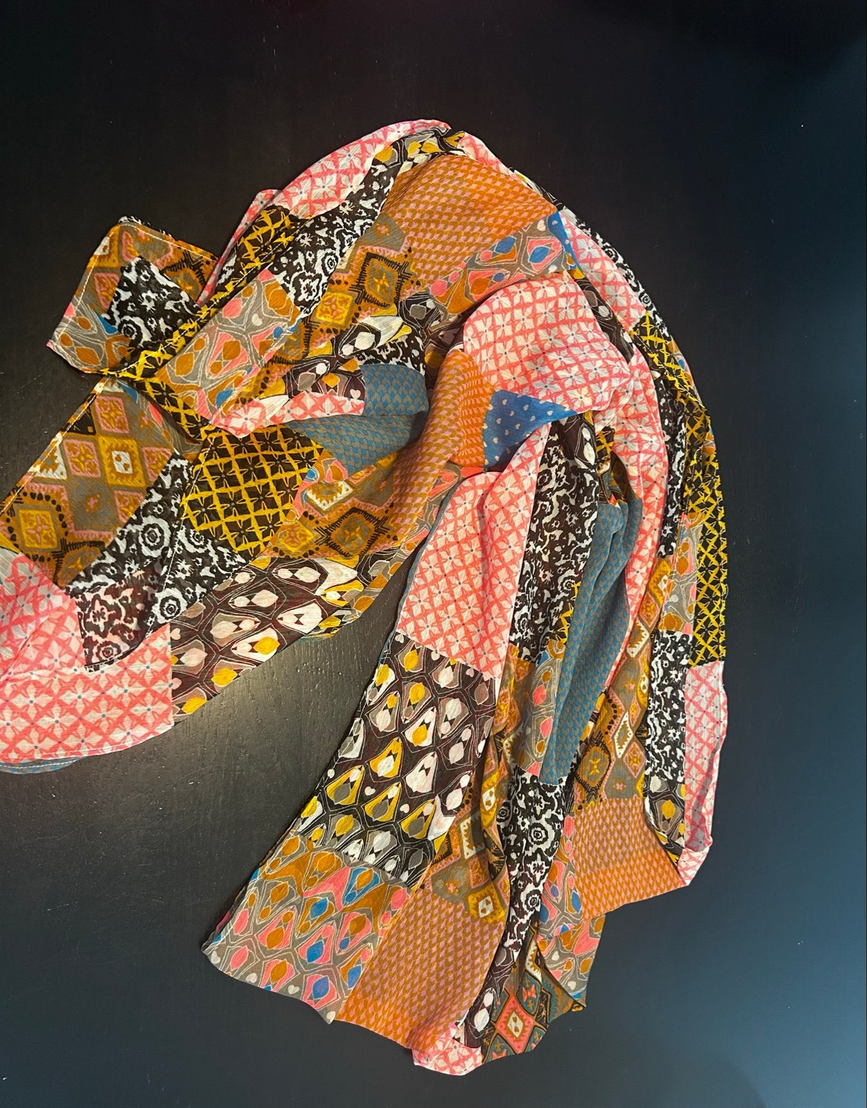 Dept sjaal met kleurrijke patchwork print, Ophalen of Verzenden, Zo goed als nieuw, Sjaal