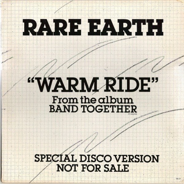 Rare Earth: Wasrm ride [Bee Gees cover] Promo special ed., Gebruikt, Speciale editie, Ophalen of Verzenden, Pop