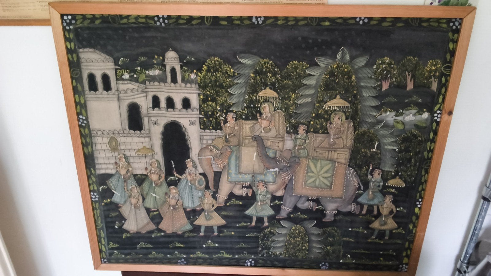 zijdeschildering indiase bruiloft, 1.07/86, rajasthan, Ophalen