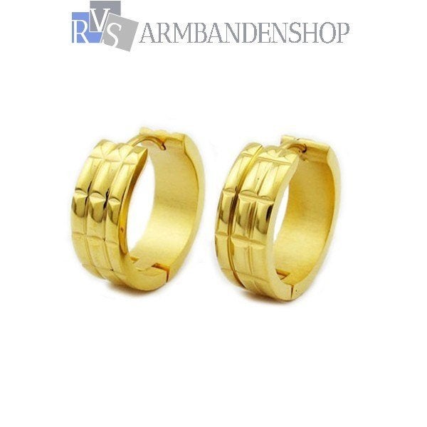 rvs " gouden " creolen oorbellen dames of heren sieraden, Sieraden, Tassen en Uiterlijk, Oorbellen, Overige materialen, Verzenden