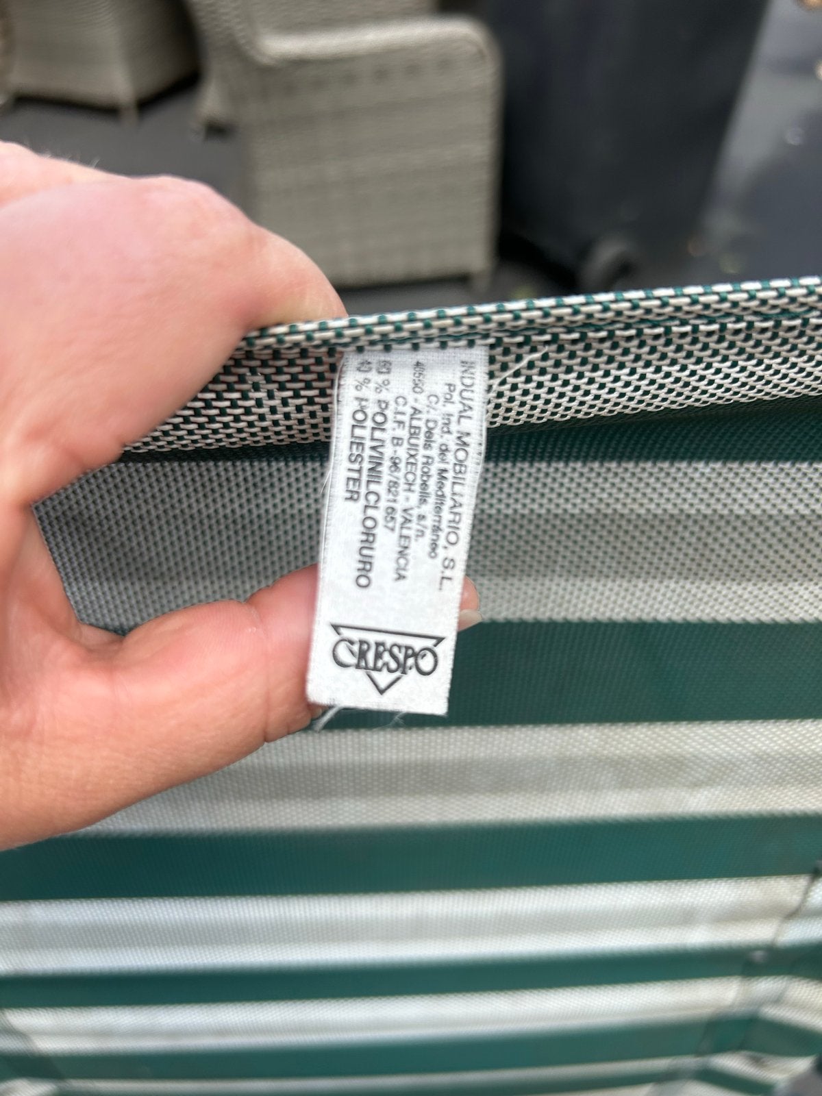 2 Crespo campingstoelen - groen gestreept, Ophalen, Gebruikt, Textileen, Inklapbaar