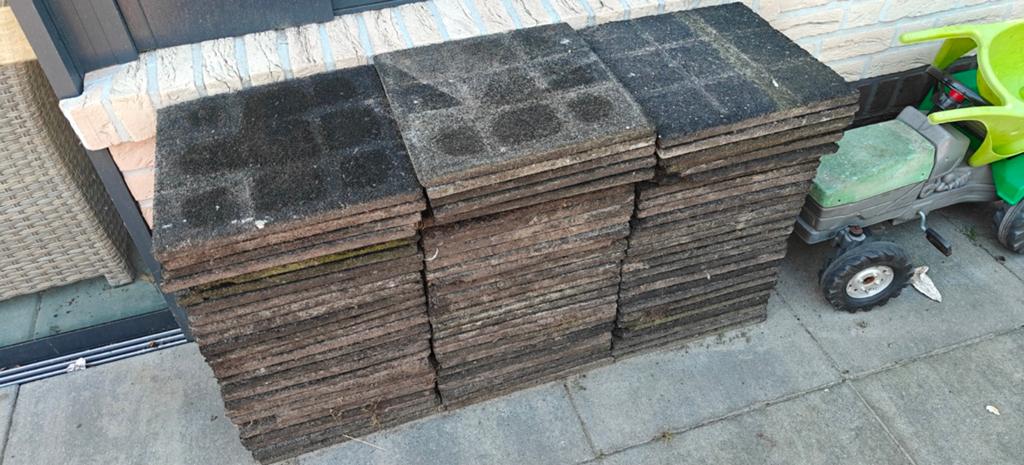 Rubber tegels 40x40x3 82 stuks, Ophalen, Gebruikt, Overige materialen