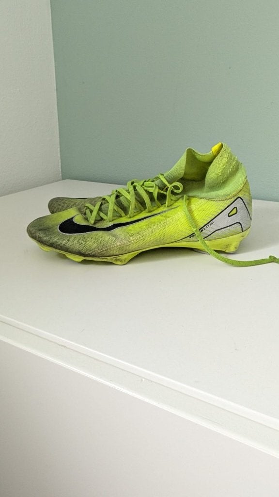 Nike mercurial voetbalschoenen, Groen met zilver, Gebruikt, Maat XS of kleiner, Schoenen, Ophalen of Verzenden