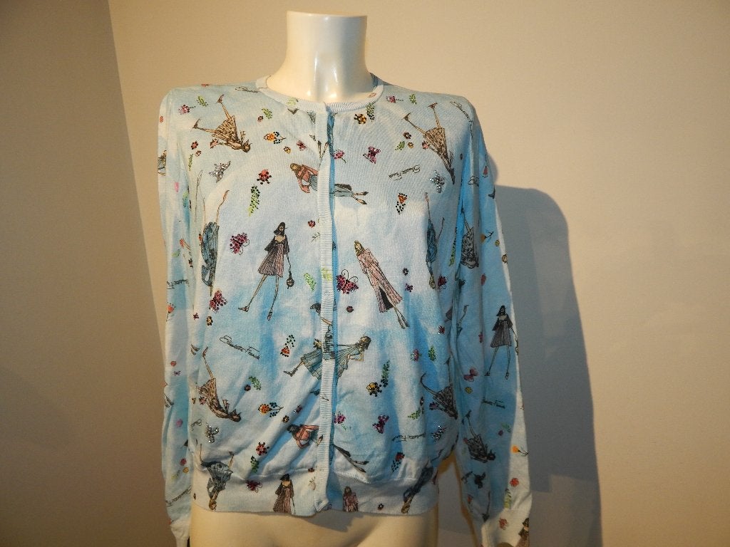 Elisabetta Franchi vest print met kleur swarovski IT 48