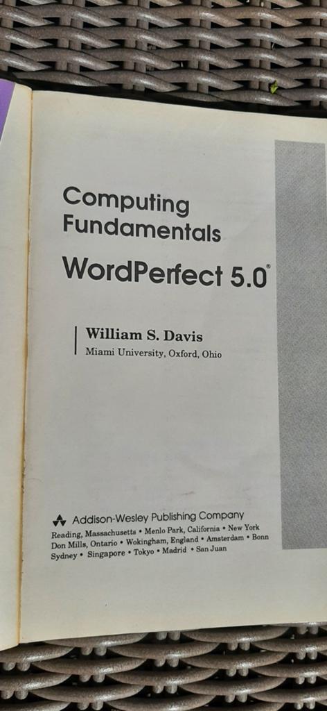 Vintage instructieboek Wordperfect 5.0 (1989), Boeken, Ophalen of Verzenden, Gelezen, Software, William S. Davis