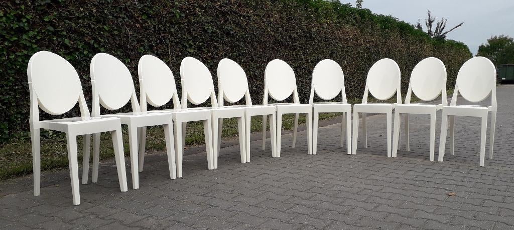 10 Replica Victoria Ghost stoelen, stapelbaar, Ophalen, Kunststof, Gebruikt, Wit