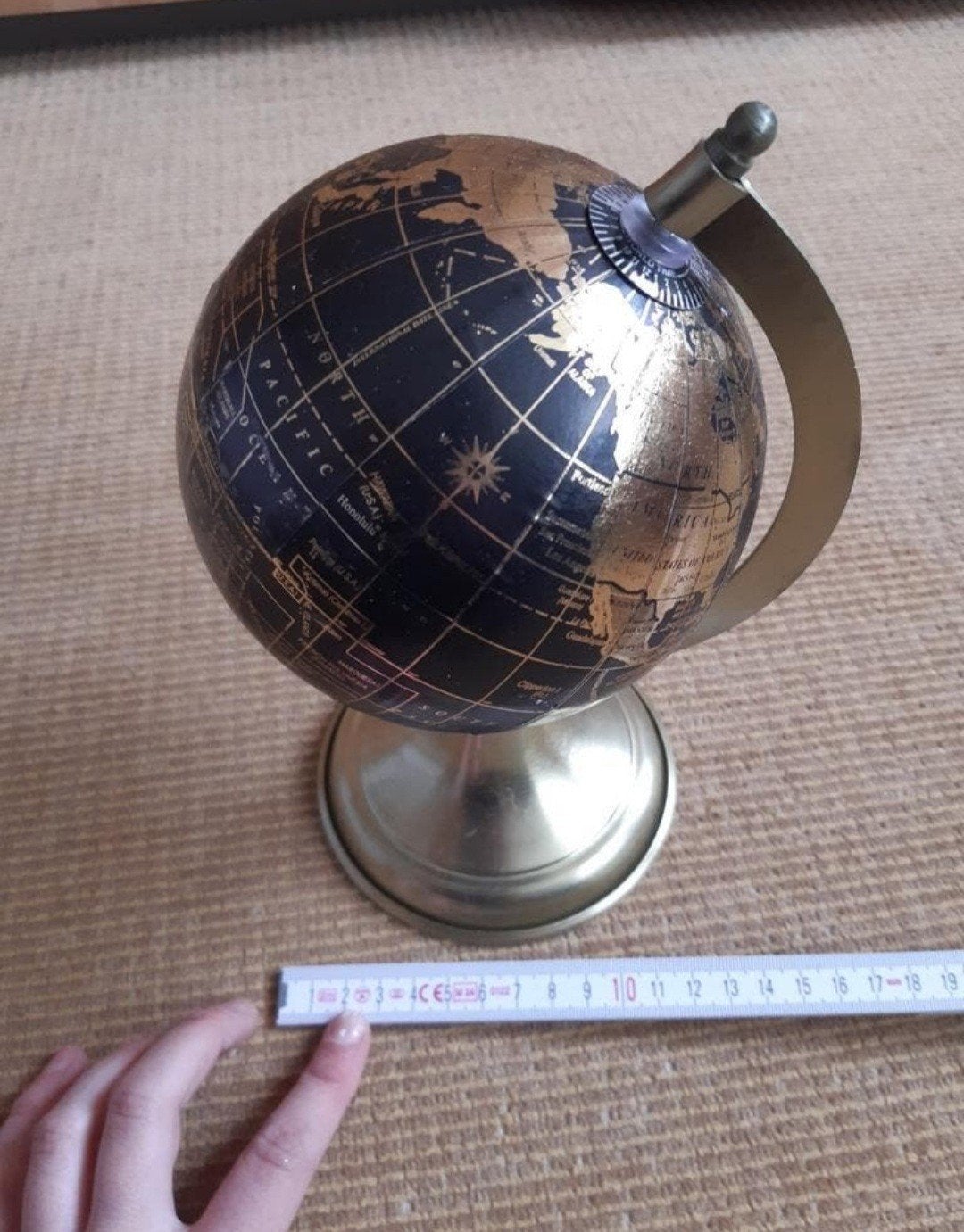 Decoratieve Wereldbol - Zwart/Goud, Gebruikt, Draaibaar, Overige typen, Ophalen of Verzenden