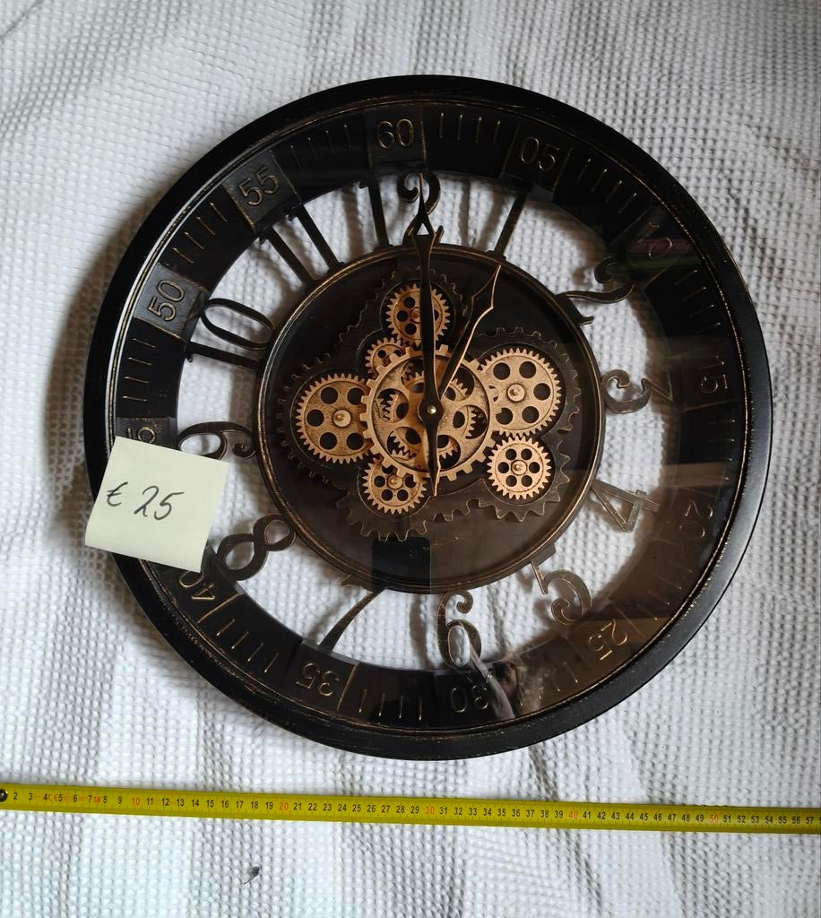 Decoratieve Wandklok met Zichtbaar Uurwerk, Ophalen, Gebruikt, Wandklok