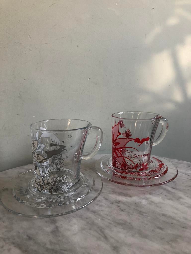 Nieuw 2 Studio Tord Boontje DE Senseo glazen kop en schotels, Huis en Inrichting, Keuken | Servies, Ophalen of Verzenden, Nieuw