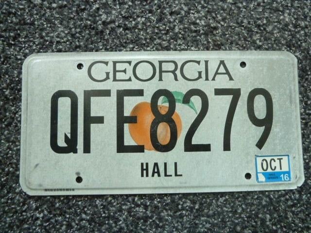 Kentekenplaat Licenseplate Georgia Hall USA, Verzamelen, Verzenden, Gebruikt, Auto's