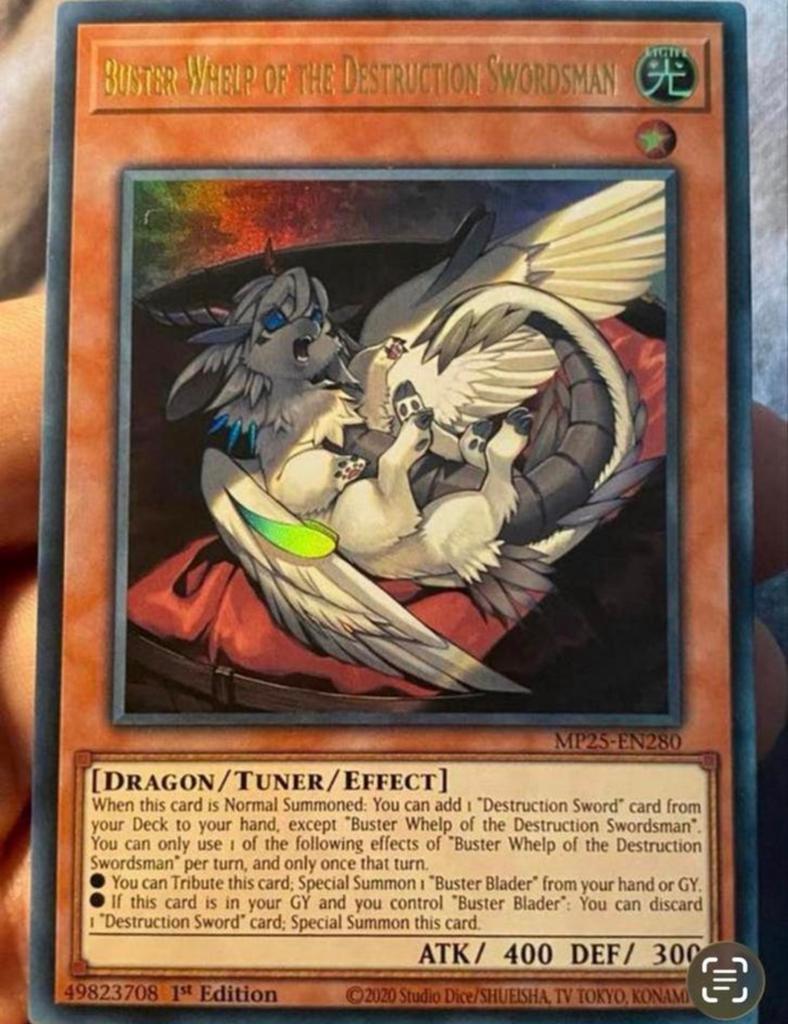 Yu-Gi-Oh! Buster Whelp of the Destruction MP25 1st, Ophalen of Verzenden, Zo goed als nieuw, Losse kaart, Foil