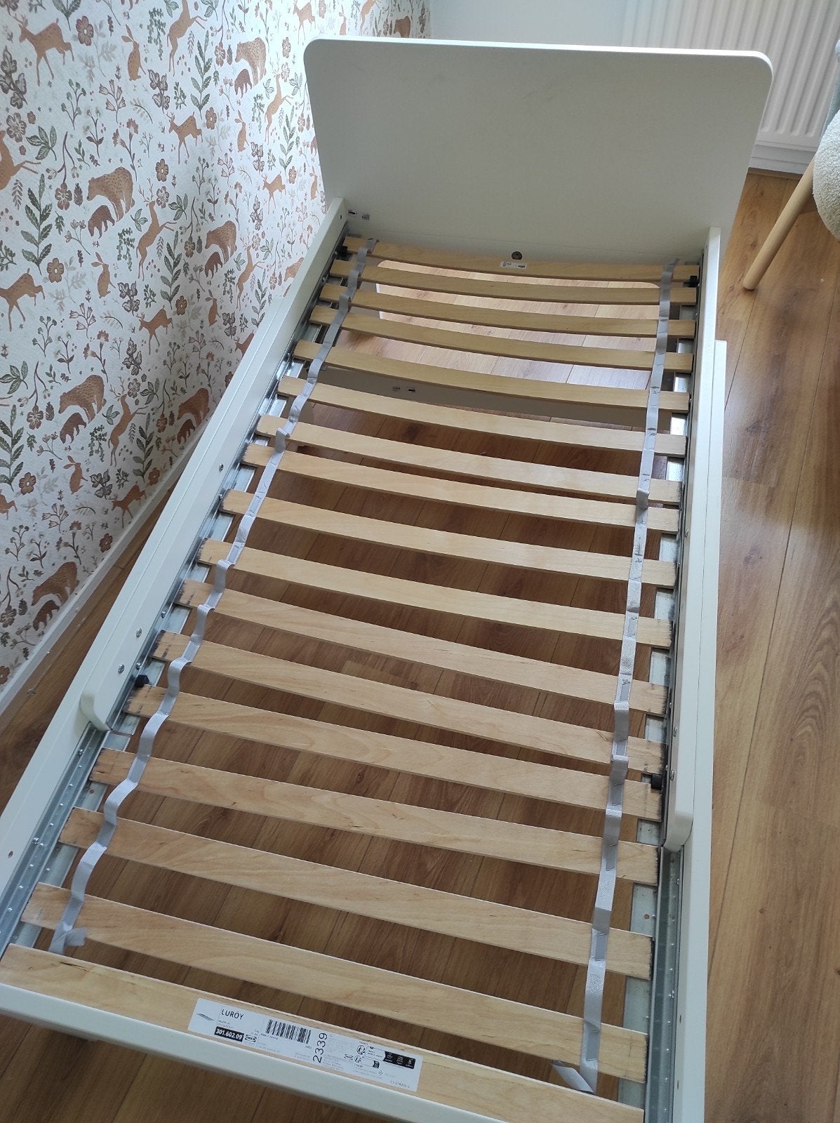 IKEA LURÖY eenpersoonsbed met lattenbodem, Ophalen, 90 cm, Eenpersoons, Wit