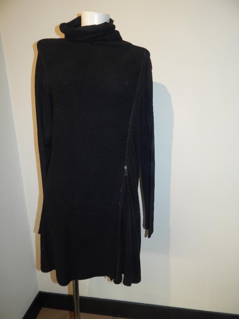 Sarah Pacini gebreide jurk aparte rits kol oa alpaca M, Maat 38/40 (M), Verzenden, Sarah Pacini, Zwart