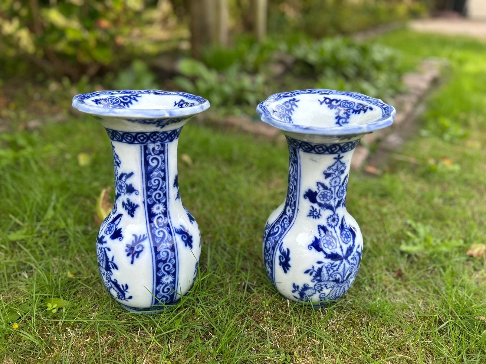 Twee prachtige delfts blauwe vazen, Antiek en Kunst, Ophalen of Verzenden