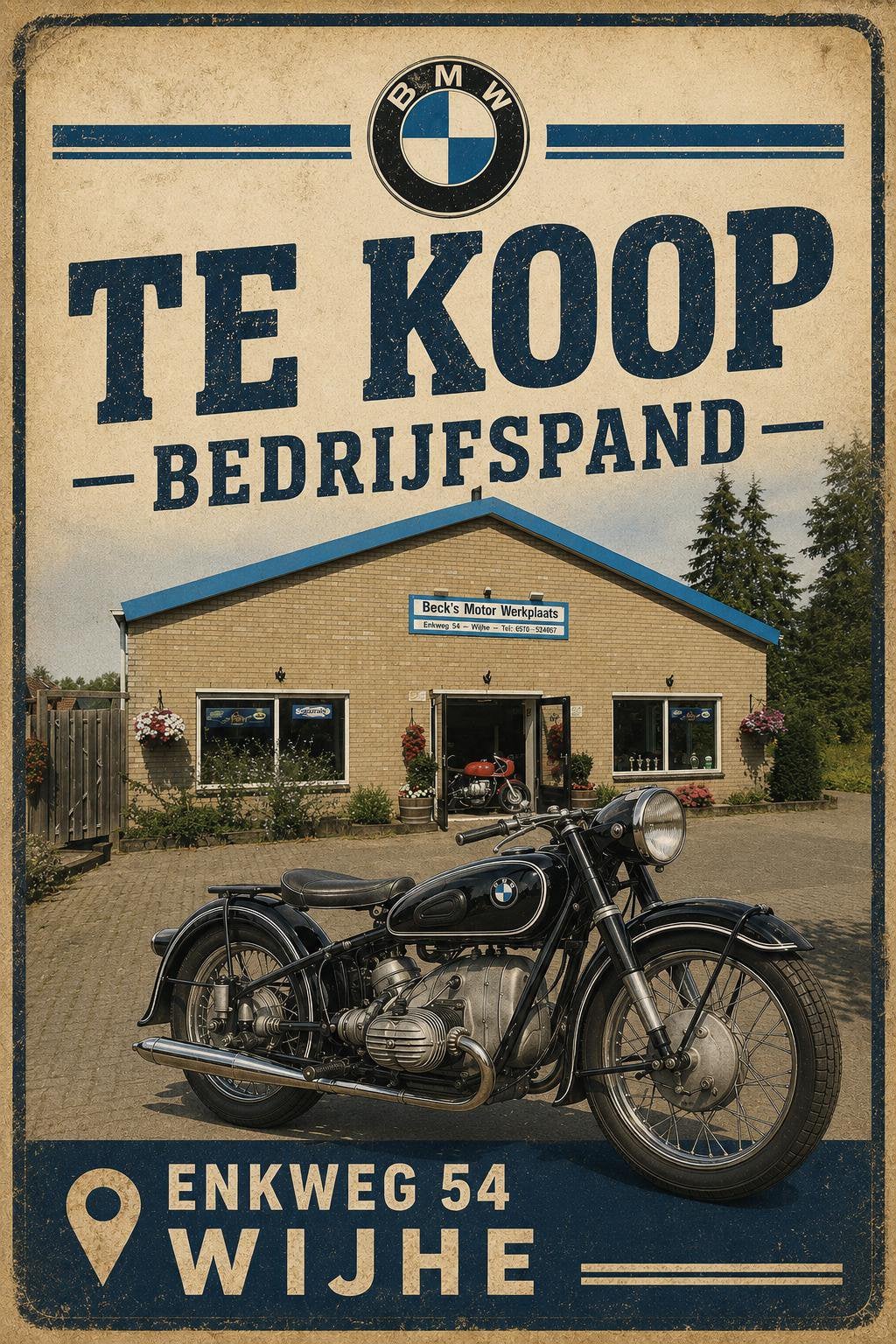 Voormalige (klassieke) BMW Motor Werkplaats te koop., Zakelijke goederen, Koop, Bedrijfsruimte